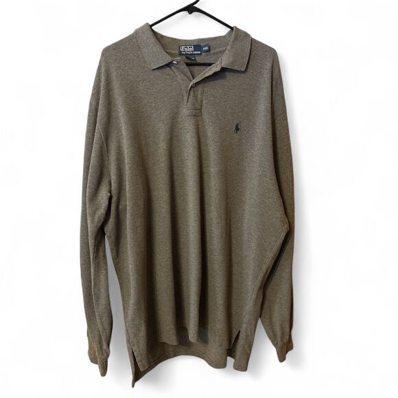 Polo Ralph Lauren Men’s Long Sleeves Size  XXL Gray Cotton Pony Logo - Picture 1 of 7